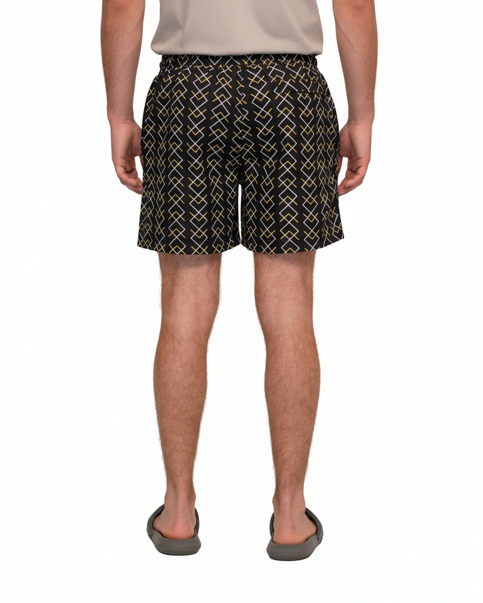 LCTB: Swim Shorts - Black With Yellow V - Image 3