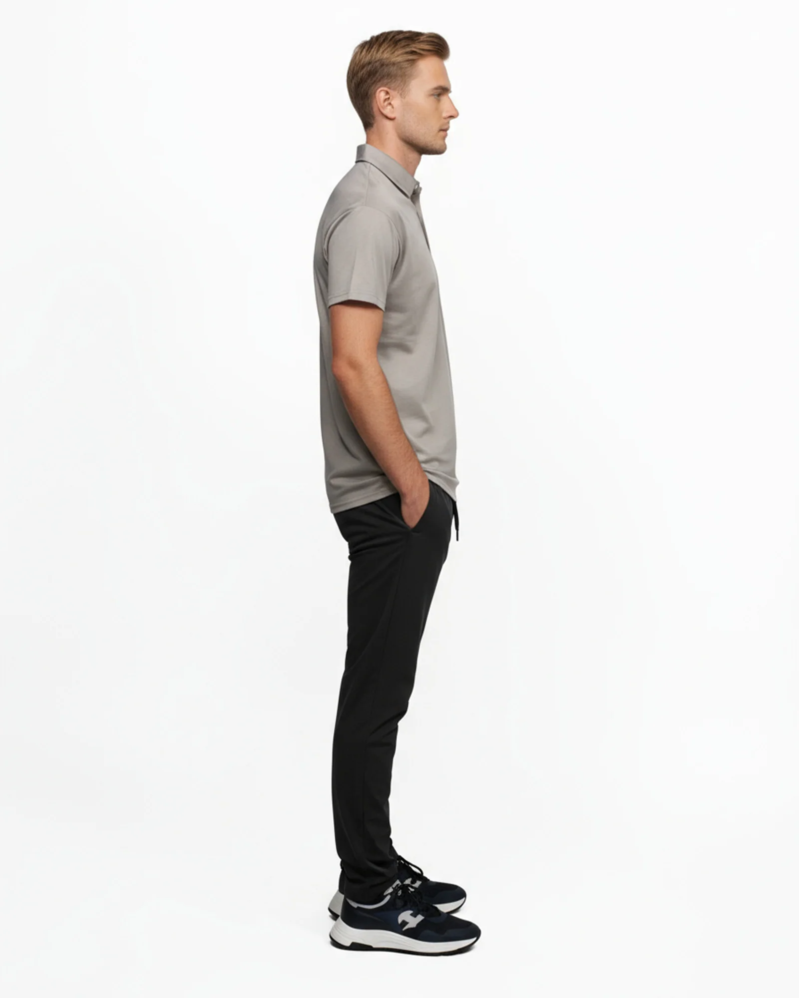 Luxury Short Sleeved Polo - Silver - Image 3